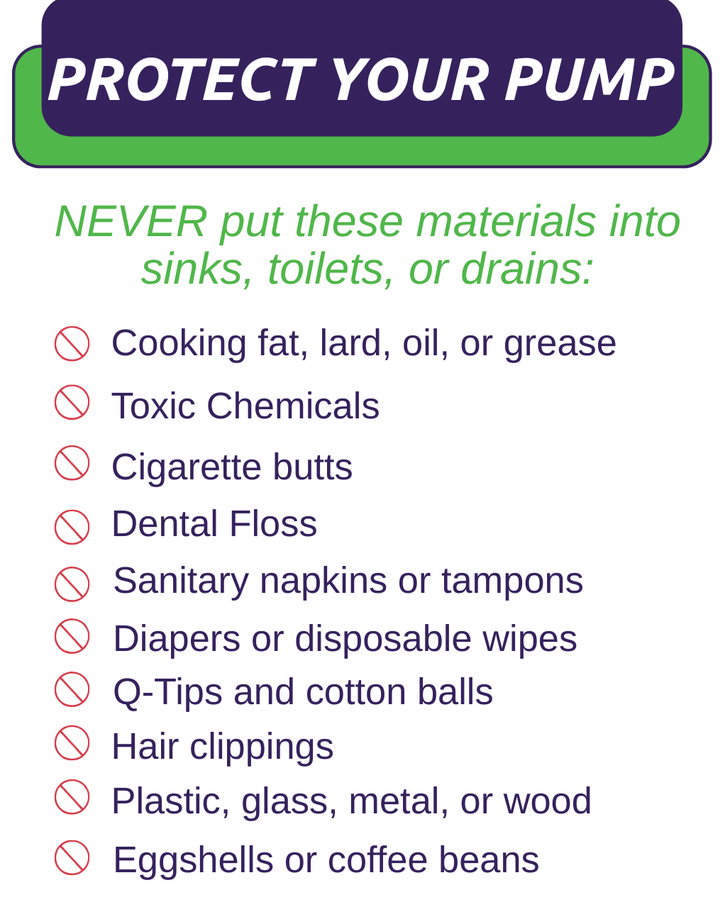 GRINDER PUMP PROTECT PUMP GRAPHIC PURPLE